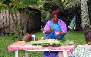 Jeannette Forest making a bougna