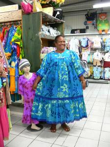 Shopping for a dress in Lifou