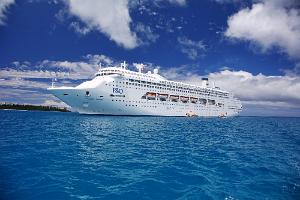 Cruise ship Pacific Dawn at Kouto Bay Isle of Pines